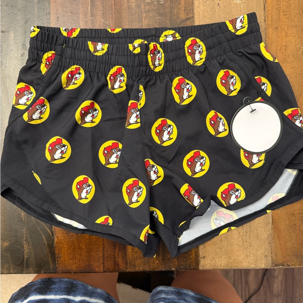 Kids Black Cartoon Print Shorts